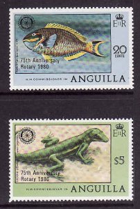 Anguilla-SC#389-90-unused hinged set-Rotary Anniversary-1980