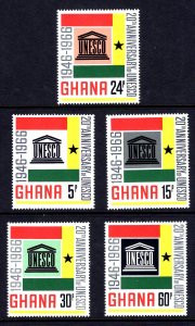 Ghana #264-268 MNH 20th Anniversary of UNESCO  complete set