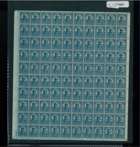 1928 United States Postage Stamp #648 Plate No. 18907 Mint Full Sheet