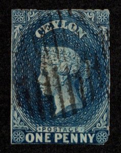 Ceylon Scott 46 Used with rough perforations.