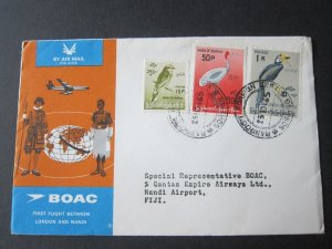 Burma BOAC 1965 FFC Flight cover London to Fiji