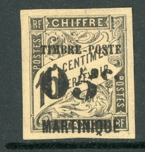 Martinique 1891 French Colony 5¢/15¢ Black Scott #23a Slanting Five  Mint E98