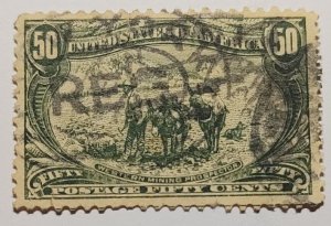 Scott Stamp# 291- Sound, Used 1898 50¢ Trans Mississippi Expo.  SCV $175.00