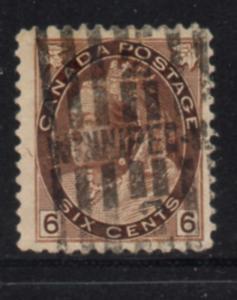 Canada Sc 80 1898 6c brown Victoria numeral issue stamp used