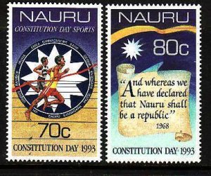 Nauru-Sc#400-1- id7-Unused NH set-Constitution Day-1993-