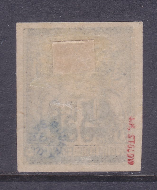 New Caledonia 4 Mint OG 1881 25c on 35c SIGNED IMPERF Issue Scv $300.00