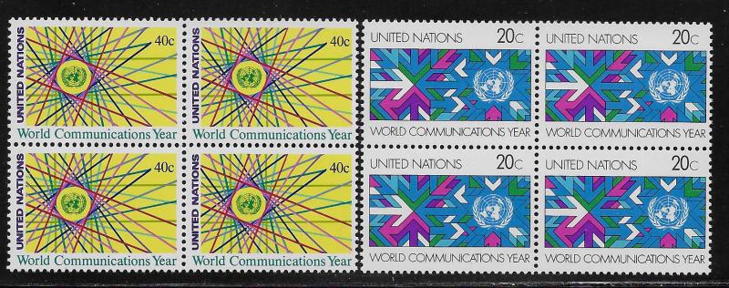 UNITED NATIONS - SC# 392-93  B/4   FVF/MNH 1983