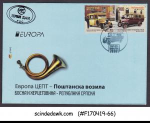 BOSNIA HERZEGOVINA - 2013 EUROPA POSTAL VEHICLES / AUTOMOBILE FDC