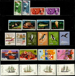 MALTA Sc#535//640 1977-82 Six Complete Sets OG Mint NH