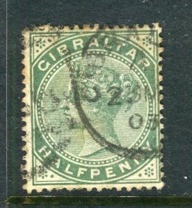 GIBRALTAR; 1898 early classic QV issue fine used 1/2d. value