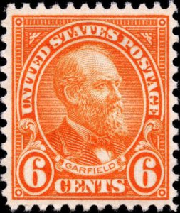 1926 6c James A. Garfield, Red Orange Scott 638 Mint F/VF NH