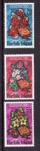 Norfolk Is.-Sc#237-9-Unused NH set-Christmas-Flowers-1978-