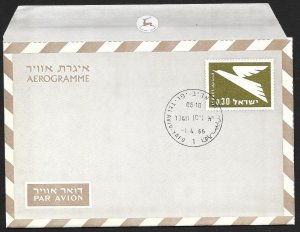 ISRAEL Aerogramme I£.30 Bird 1966 Tel Aviv cancel!