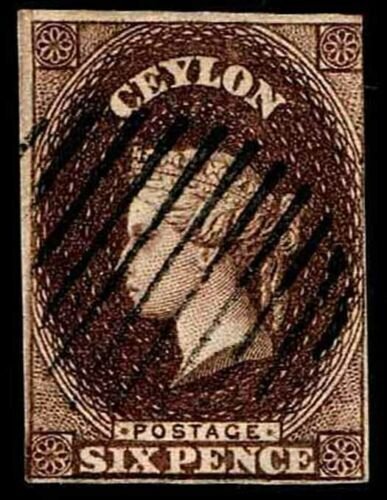 1857 Ceylon #7 Queen Victoria Watermark 6 - Used - F/VF - CV$575.00 (ESP#3545) 