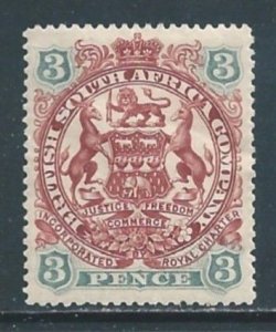 Rhodesia #53 MH 3p Coat of Arms - 1897 Isuue