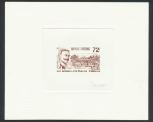 NEW CALEDONIA 1988 72f BAUDOUX SIGNED ARTIST PROOF ON CARD+SEAL