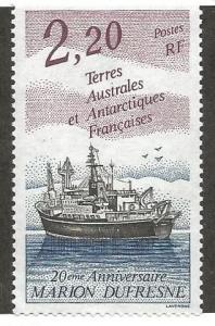 FRENCH SOUTHERN & ANTARCTIC TERRITORY 184, MNH, RESEARCH SHIP MARION DUFRESNE...