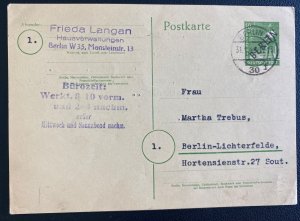 1949 Berlin Germany Postal Stationery Postcard Cover Locally Used