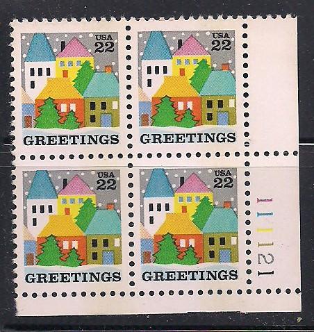 Plt Blk Sc#2245 Christmas 1986 MNH #111121 LR