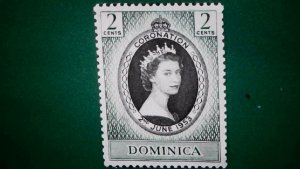 1953 Scott# DM 147 Dominica British Queen Elizabeth II Coronation