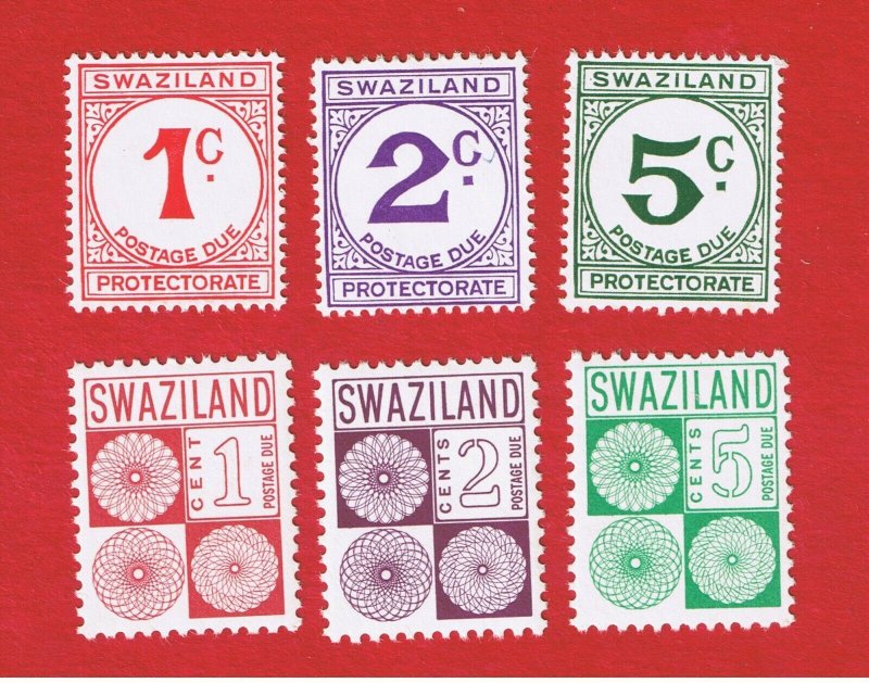 Swaziland #J7-J12  MNH OG  Postage Due   Free S/H 