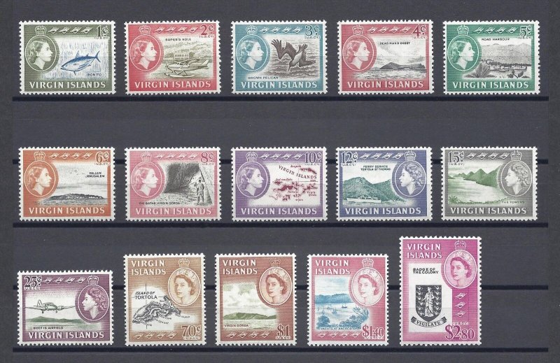 BRITISH VIRGIN ISLANDS 1964 SG 178/92 MNH Cat £80