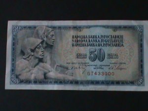 ​YUGOSLAVIA-1968- NARODNA BANK $50 DINARA-LT.-CIRCULATED-VF-56 YEARS OLD