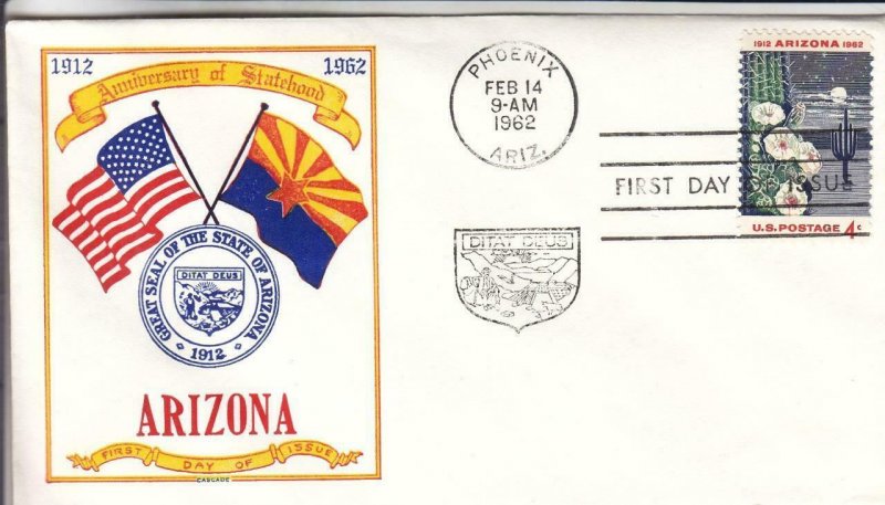 1962, 50th Anniv. Arizona Statehood, Cascade, FDC (E8607)