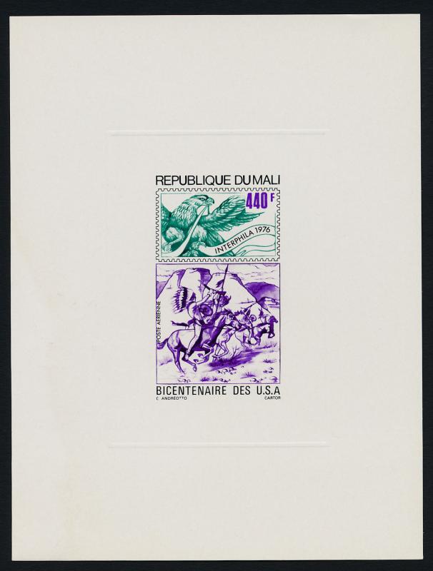 Mali C279 Delixe sheet MNH Horses, American Bicentennial