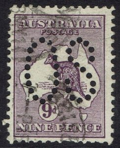 AUSTRALIA 1913 KANGAROO PERF LARGE OS 9D USED