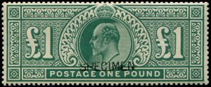 GB 1902 £1 green sg266s ovpt Specimen type 16 very fine mint