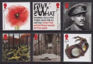 GB 4133-4138 First World War 1918 set (6 stamps) MNH 2018