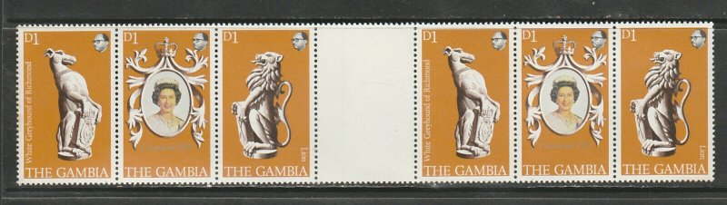 THE GAMBIA 1978, CORONATION GUTTER STRIP MNH