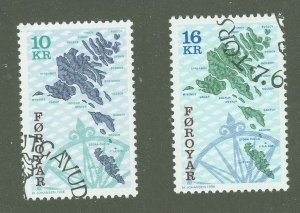 Faroe Islands #305-306  Single (Complete Set) (Maps)