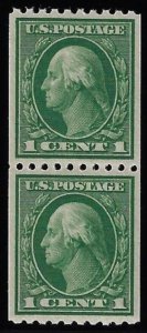 Scott #441 - $180.00 – XF/Sup-OG- NH – PSE cert graded XF-Sup-95 Great coil pair