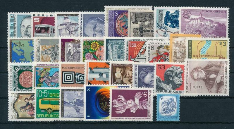 Austria Österreich 1978 Complete Year Set MNH