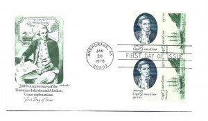 1732-33 James Cook Artmaster se-tenant block of 4  Anchorage AK FDC