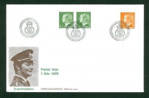 Sweden.  FDC Cachet  1978  King Carl XVI Gustaf. Engraver CZ Slania