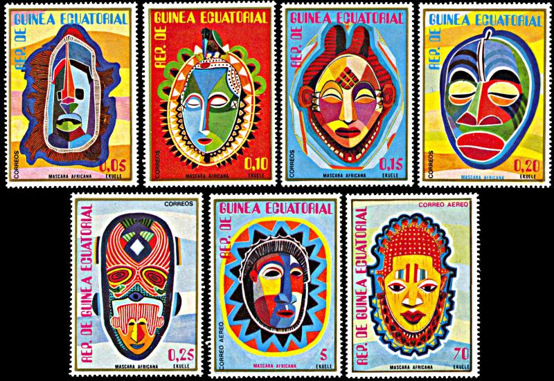 Equatorial Guinea 7744-7750, MNH, African Masks