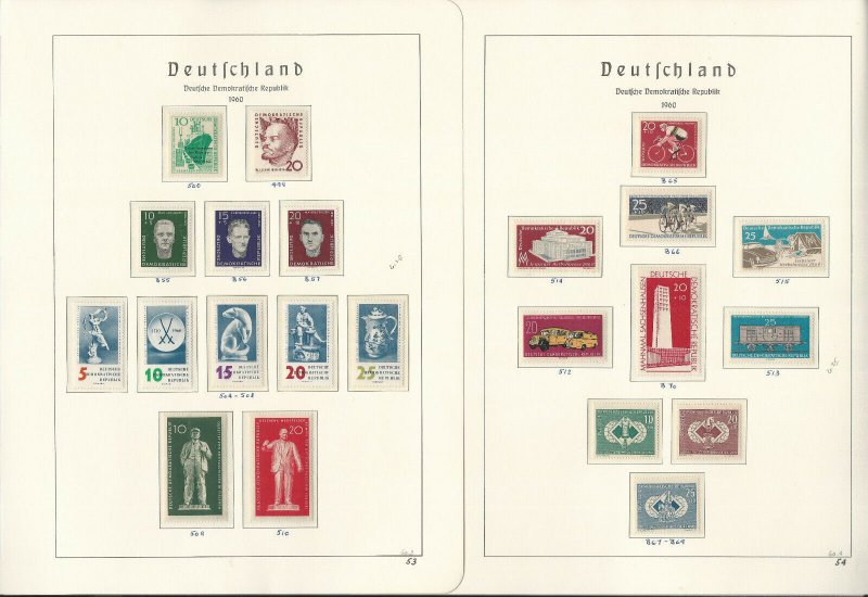 Germany DDR Stamp Collection on 24 Hingless Lighthouse Pages, 1959-63, JFZ