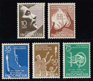 Indonesia #468-472 Human Rights Set of 5; Unused (1.30)