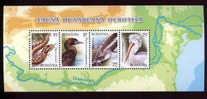 Romania 2010 STAMPS Protected fauna birds MS MNH Danube delta snake