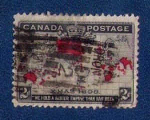 Canada Sc 86 Used Merry Christmas Map Of British Commonwealths F-VF