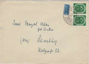 Germany 1953 Slogan Cancel Obligatory Tax Aid for Berlin 2xStamps Cover Ref25775