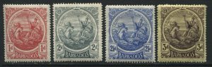 Barbados KGV 1916 1d to 3d mint o.g. hinged