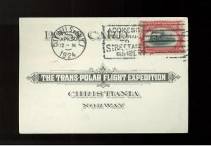 1924 USA Trans Polar Flight Expedition Cover to Norway 