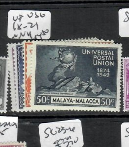 MALAYA MALACCA  (P1708B)  KGVI  UPU  SG 18-21   MNH 