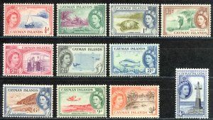 Cayman Islands Sc# 135-145 MH 1953-1959 1/4p-1sh QEII Definitives