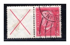 Germany Scott # 374, label X, used, se-tenant, Mi # W30.1