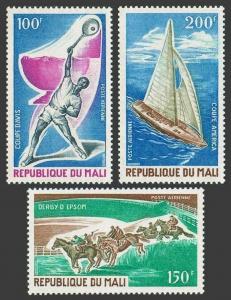 Mali C116-C118,MNH.Michel 269-271. Tennis-Davis Cup,Racing Yacht,Derby.1971.